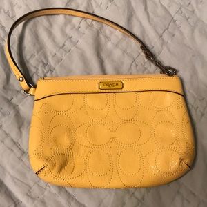 Coach wristlet- yellow